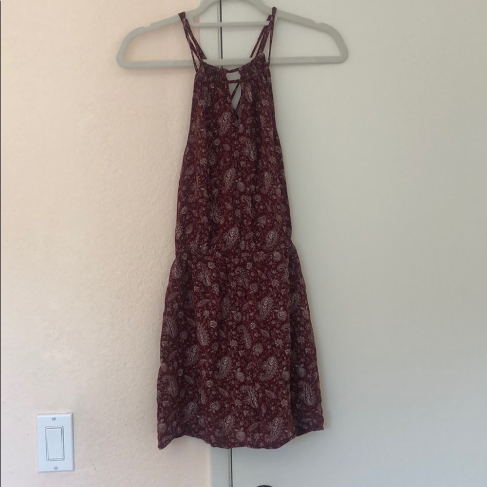 Strapped printed mini dress